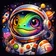 Colorful geometric avatar with vibrant patterns and shapes for user profile picture.